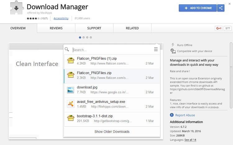 Download manager extension for chrome